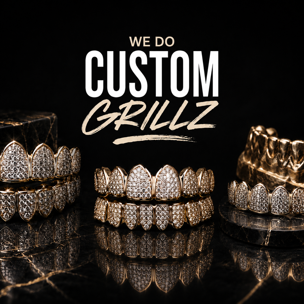 Valentino Luxe custom diamond grillz — starting at $75