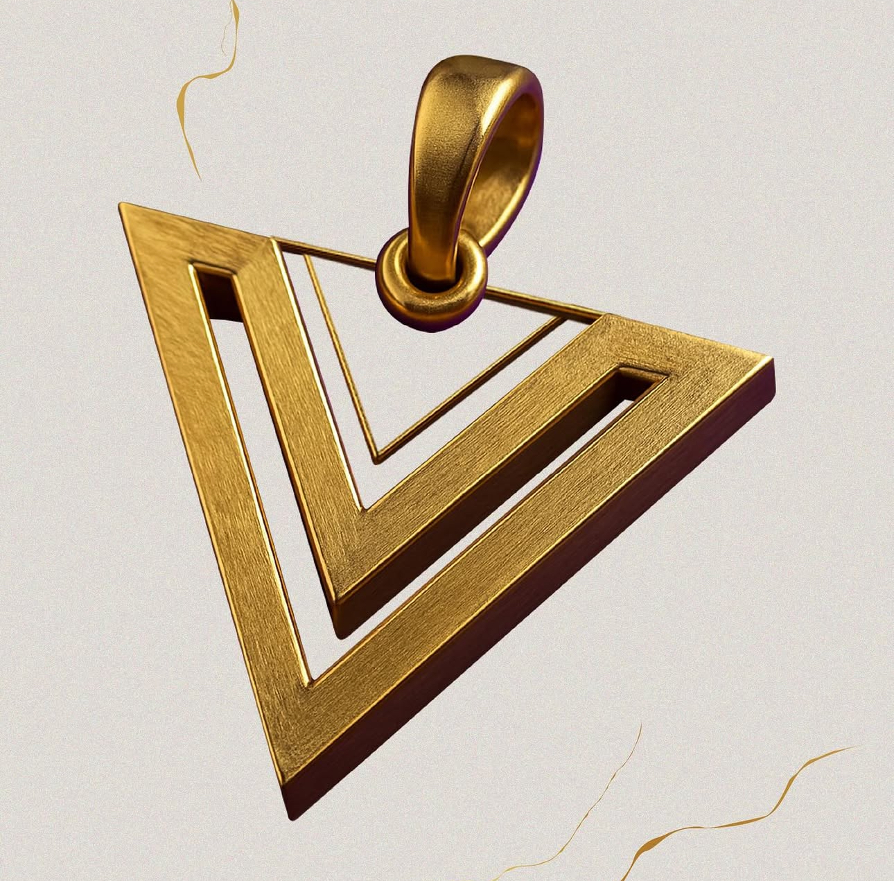 Valentino Luxe gold V chevron pendant